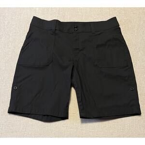 Eddie Bauer Women's Size 12 Black Bermuda Shorts Roll-Tab Hem Lightweight Hiking